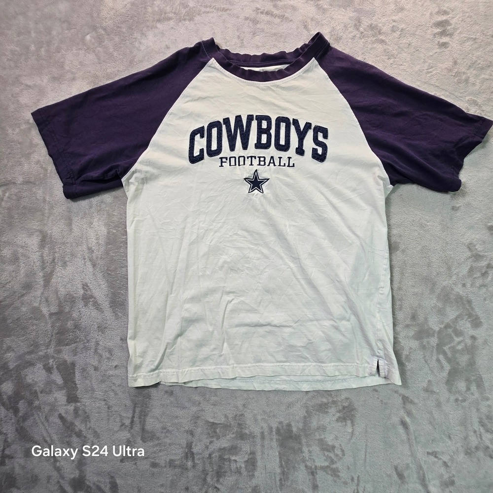 Dallas Cowboys Authentic Apparel Raglan T-Shirt Navy White Mens Large L RN104648